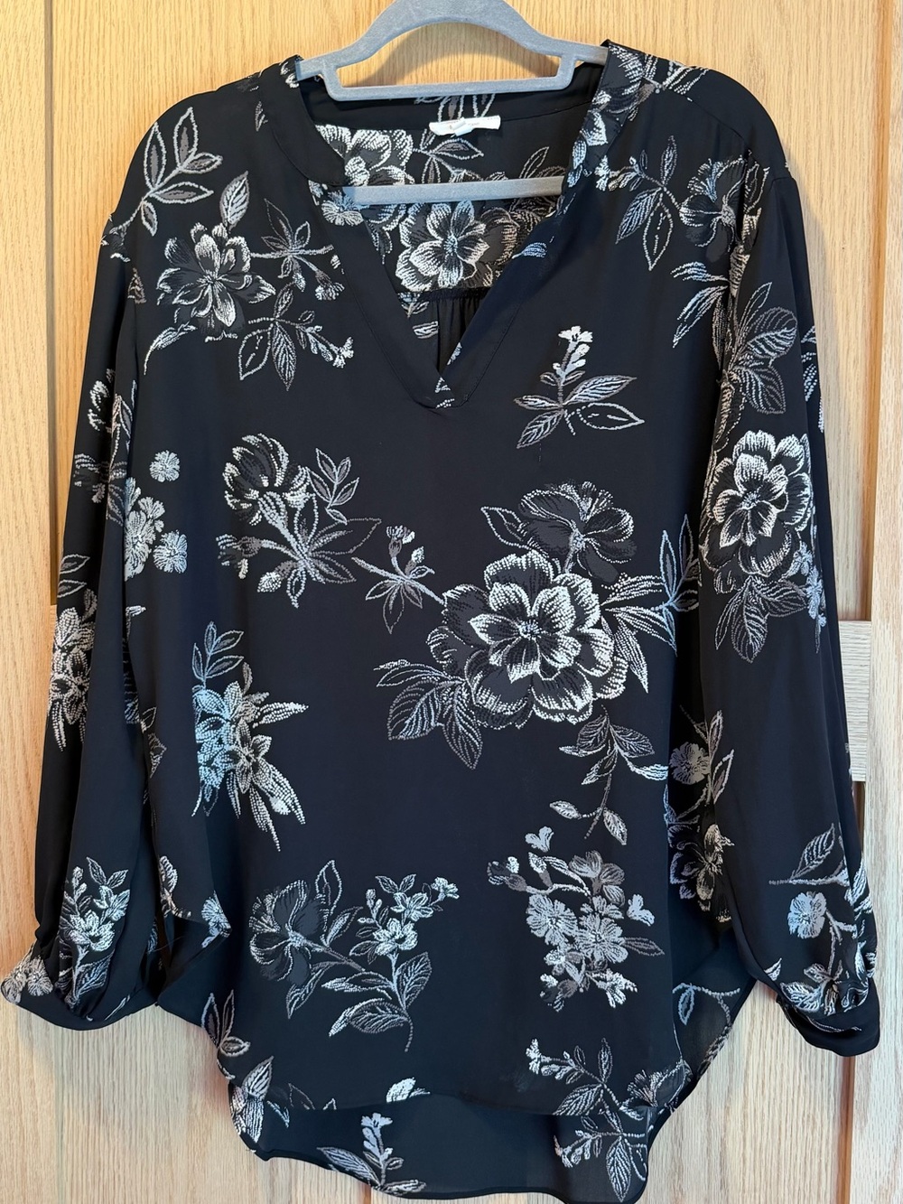 Maurices Black and White Floral V-Neck Tunic